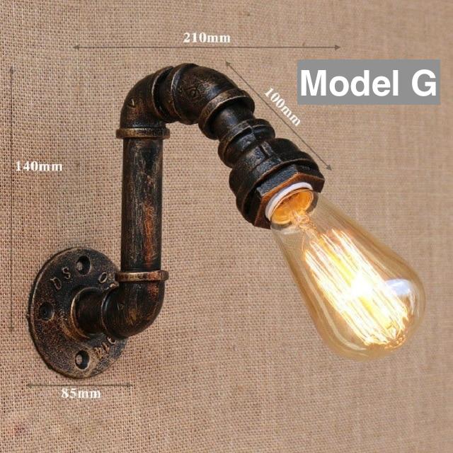 Retro Industrial Vintage Iron Rust Wall Lamp - Warmly Lights