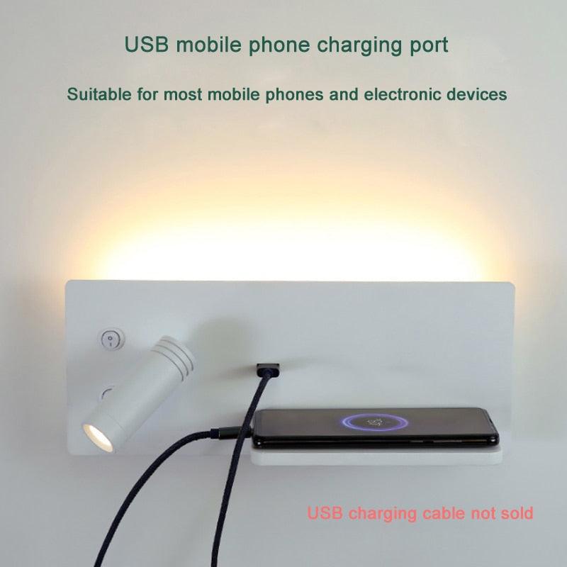 Phone Holder Wall Lamp with USB/Wireless charging - Warmly Lights