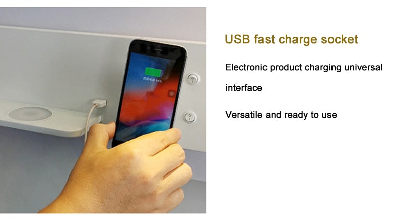 Phone Holder Wall Lamp with USB/Wireless charging - Warmly Lights