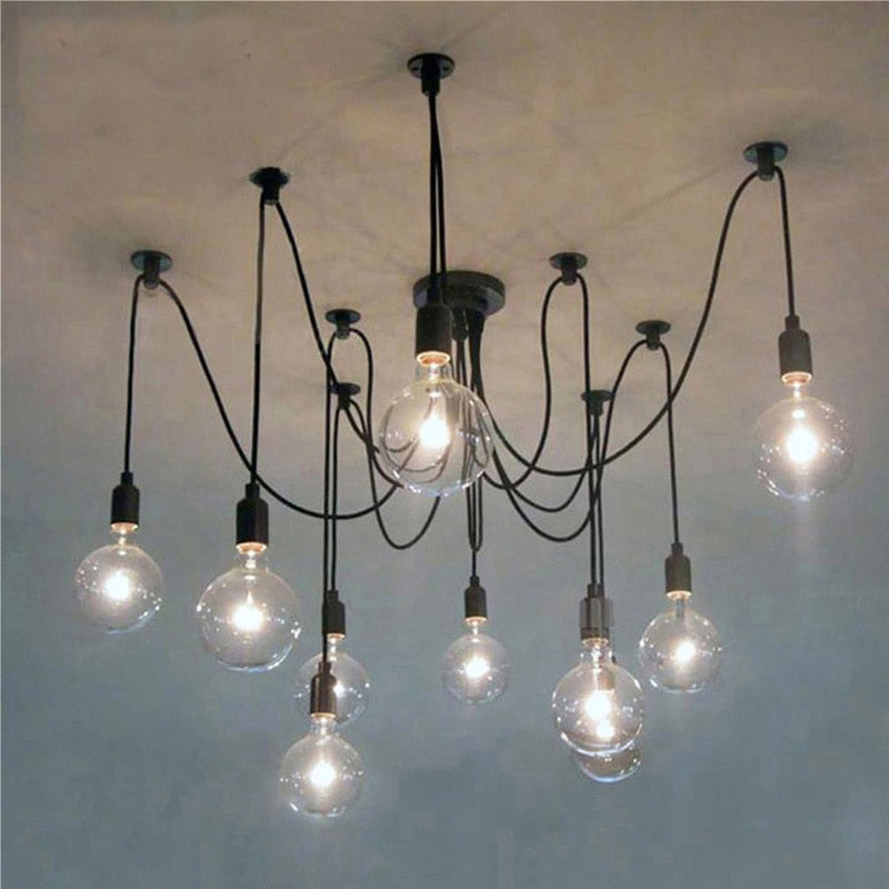 LED Chandelier DIY Art Spider Ceiling Lamp - Warmly Lights