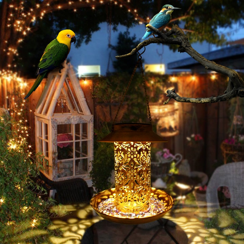Pagone - Solar Bird Feeder Waterproof Light - Warmly Lights