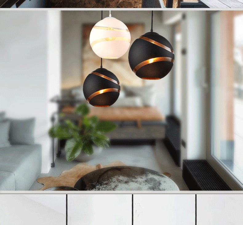 Kases - Nordic Pendant Lights Glass Ball - Warmly Lights
