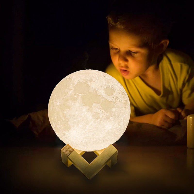 USB Rechargeable 3D Print Moon Lamp