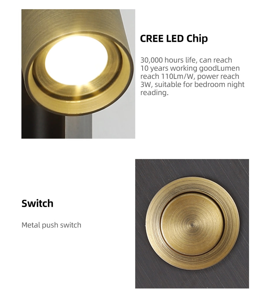 Recessed Push Switch Wall Lamps - Warmly Lights