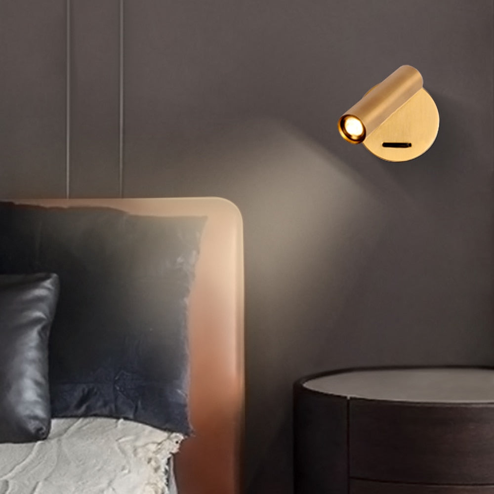 350° Mounted Bedside LED Wall Light - Warmly Lights