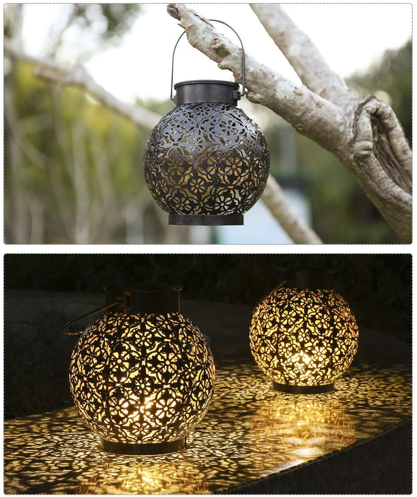 Solar Lantern Garden Lights Metal Waterproof - Warmly Lights