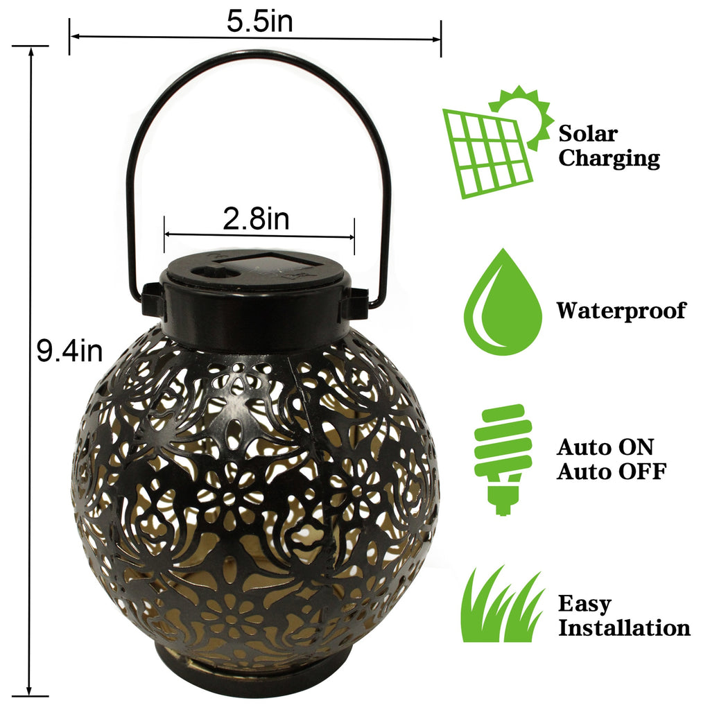 Solar Lantern Garden Lights Metal Waterproof - Warmly Lights