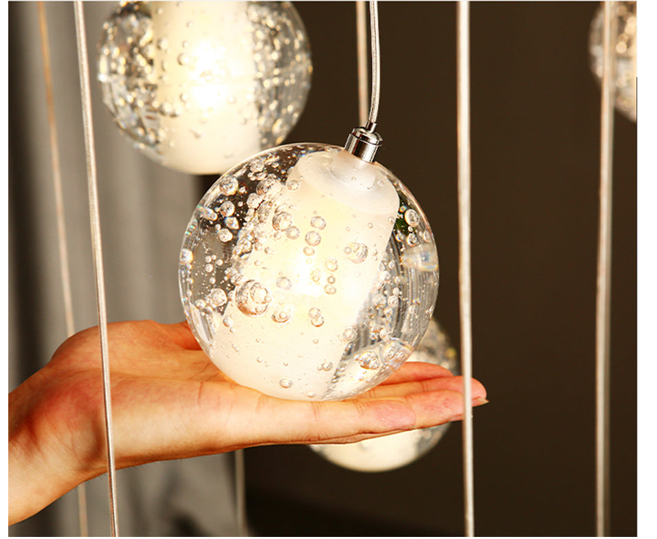 Virmys - Modern Crystal Glass Ball LED Pendant Lights - Warmly Lights