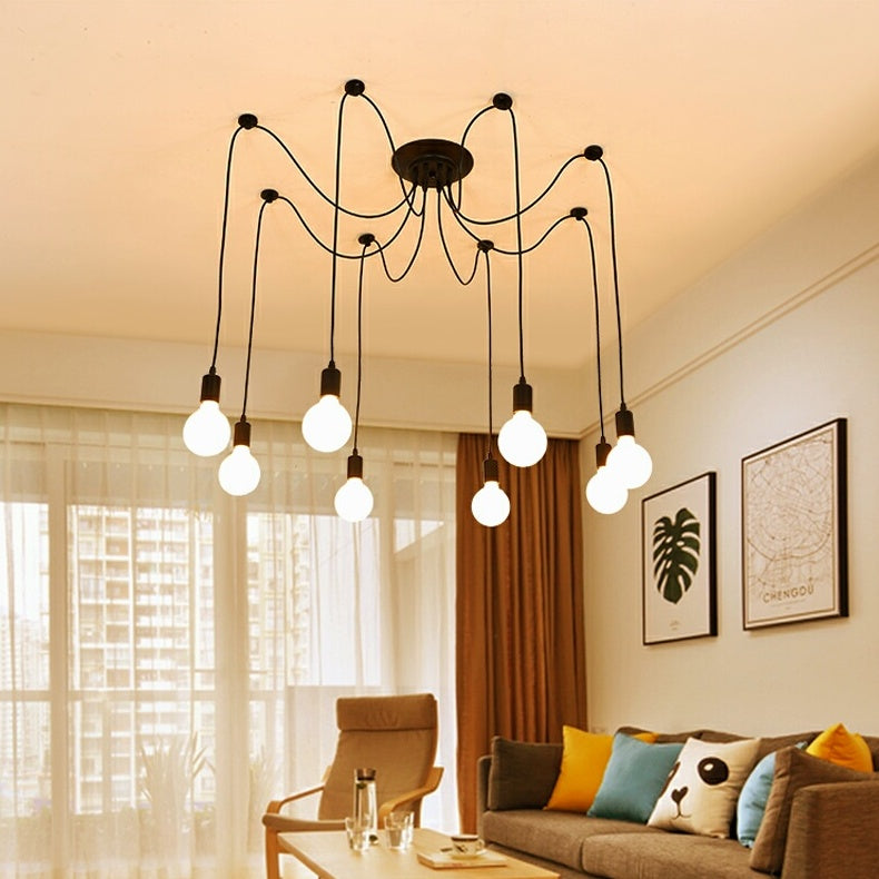 LED Chandelier DIY Art Spider Ceiling Lamp - Warmly Lights